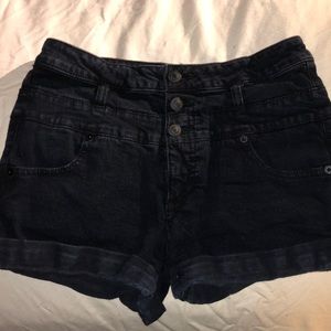 Black Mossimo High Waisted Rolled Jean Shorts
